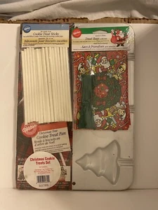 Vintage 1995 Wilton Tree Pan Christmas Cookie Treats Set with Treat Bags Sticks - Bild 1 von 6