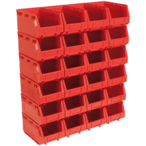 Papelera de almacenamiento de plástico Sealey 148 x 240 x 128 mm ROJA paquete de 24 - Imagen 1 de 2
