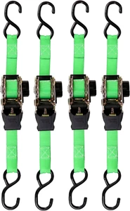 Paquete de 4 correas de trinquete retráctiles - servicio estándar, rotura de 1500 lb, SWL de 500 lb - Imagen 1 de 11
