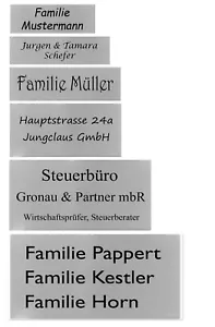 ID Briefkastenschild mit Gravur nach Wunsch Namensschild Türschild Edelstahl - Bild 1 von 14