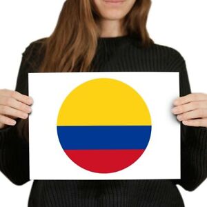 A4 - Colombia Flag Poster 29.7X21cm280gsm #9086