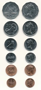 Fiji / Fiji - 1 + 2 + 5 + 10 + 20 + 50 centavos 1990-1992 UNC - Juego KMS - Imagen 1 de 1