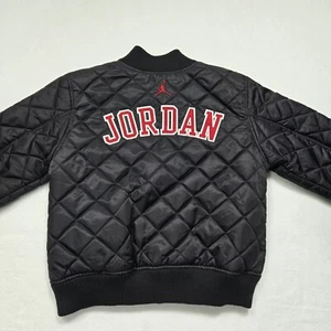 Nike Air Jordan Girls Medium Black Quilted Logo Bomber Jacket Youth(10-12Y) Zip - Picture 1 of 15