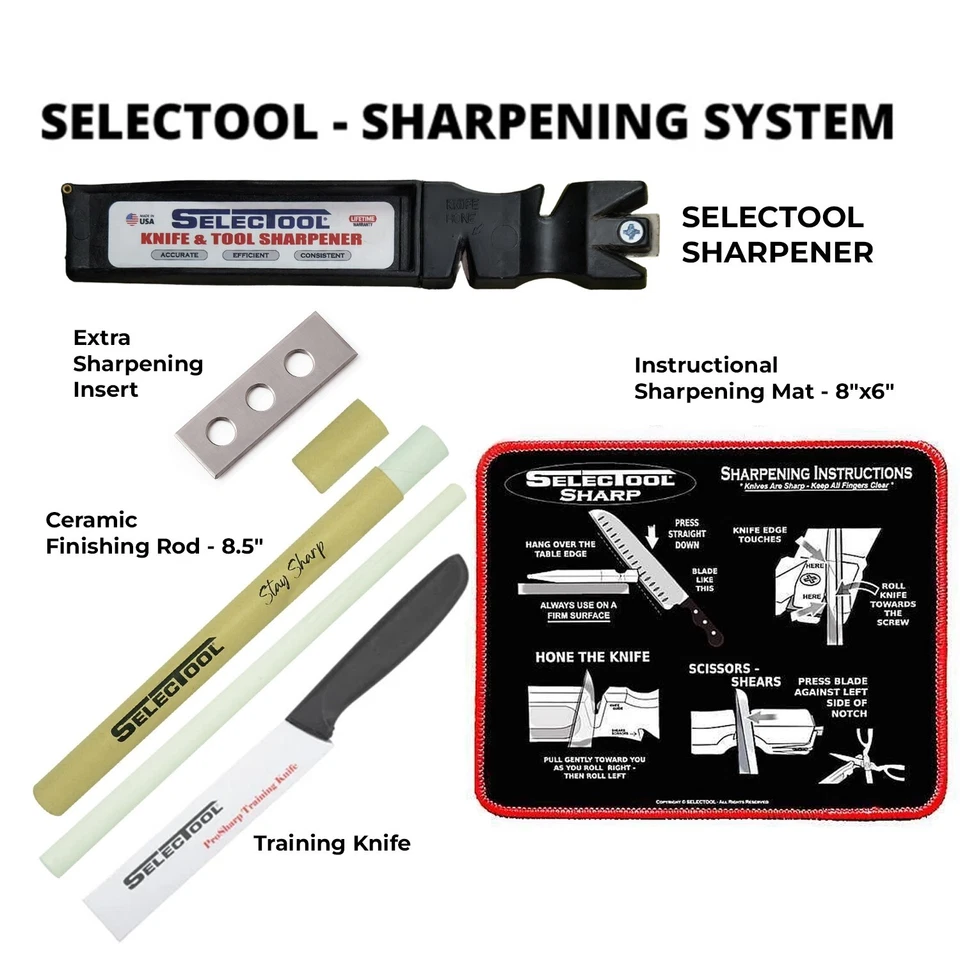 Best Knife Scissor Sharpener Honing Rod Replacement Blade Guide Mat Selectool - Image 1 of 4