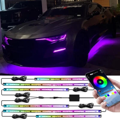 6X Car RGB LED Underglow Light Strips Dream color For Chevrolet Camaro SS RS LT1 - Image 1 of 4