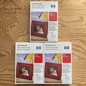 Lot of 3 Genuine HP Q5519A Premium Plus Photo Paper Glossy 4x6 45 Sheets Box New - Picture 1 of 5