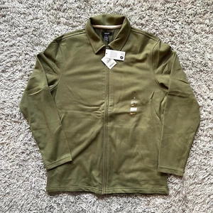 Alfani Full Zip Knit Long Sleeve Polo Sweater Jacket Solid Green Men's NWT - Picture 1 of 6