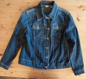LAURA ASHLEY PETITES Jean Jacket. Women's Size P. Denim Blue Cotton Western - Picture 1 of 6