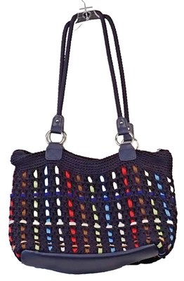 The Sak Lauren Crochet Negro Multicolor Hobo Tejido Bolso Cartera Hombro 13x11x5 Foto 1 de 4