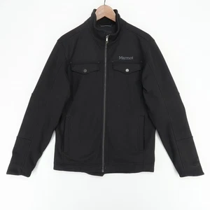 Marmot Jacket Mens Small Black Softshell Full Zip Chest Pockets Outdoor Coat - Picture 1 of 12