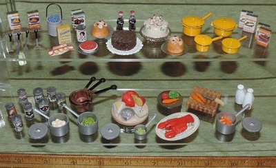 Tablero de queso de alimentos en miniatura vintage 1:12 para casa de muñecas pasteles de langosta utensilios de cocina sartenes Foto 1 de 4
