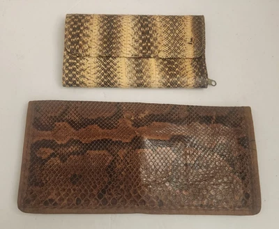 2 Vintage TOKYO JAPAN Genuine Python Snakeskin Weaved Wallets READ - Image 1 of 4