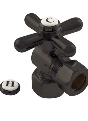Kingston Brass CC44405X Oil Rubbed Bronze Qtr-Turn Angle Stop Supply Valve - Image 1 of 3