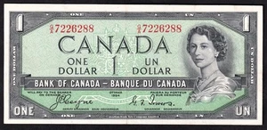 Canada 1954 $1 One Dollar Devils Face Banknote Coyne - Towers G/A 7226288 - Picture 1 of 2
