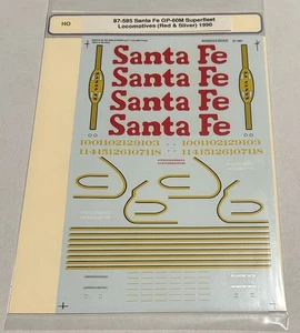 MICROSCALE HO DÉCALCOMANIE-SANTA FE/ATSF GP-60M SUPER FLEET LOCOS (1990)- #87-585 - Photo 1/1