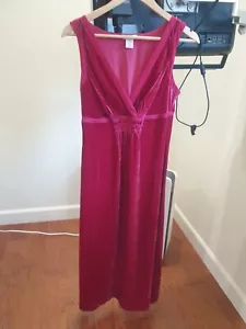 Sundance dress silk blend Velvet Midi Size 4 Hot Pink V-Neck Sleeveless Smocked - Picture 1 of 20