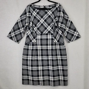Eshakti Dress Womens Large Gray Black Plaid Flannel Dark Academia Preppy Classic - Picture 1 of 9
