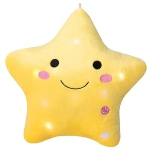 13''Creative Twinkle Star Colorful Night Light Plush Pillows Light up Yellow - Picture 1 of 7