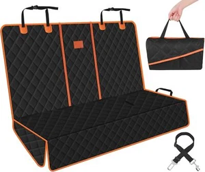 Pecute Hundesitzbezug für Rücksitz, groß (56,3"x47"), schwarz + orange - Bild 1 von 9