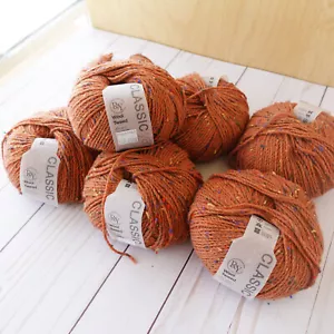 Rowan Wool Tweed Yarn ~ Lot of 7 ~ 960 Orange ~ Soft Plied Colorful Tweed - Picture 1 of 5