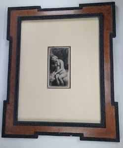 Rembrandt Etching 1658 Woman Bathing Her Feet In A Brook W/ Appraisal. Framed - Picture 1 of 11