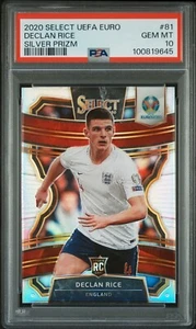 Select UEFA Euro 2020 vista previa terraza plata Prizm Declan Rice #81 PSA 10 GEM MT - Imagen 1 de 3
