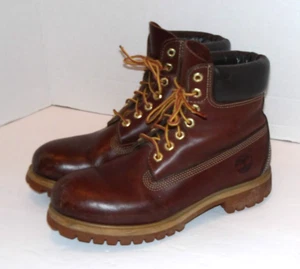 Timberland Work Boots Mens Size 8 M Brown Leather 6" - Picture 1 of 11
