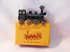 VINTAGE ANTIMONY OLD TIMER MINIATURE HAND PAINTED METAL LOCOMOTIVE MADE IN JAPAN