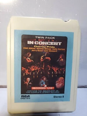 In Concert Charley Pride Twin Pack 8 Track Tape 1975 RCA Records Dolly Parton  - Imagem 1 de 4
