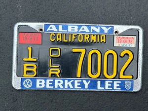 Vintage BERKEY LEE PORSCHE / VW Albany CA Dealer License Plate Frame 356 911 Bus - Picture 1 of 3