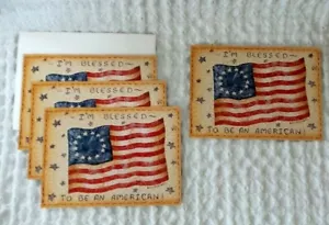 Tarjetas de notas de colección 4 tarjetas I'm BLESSED To Be An American Valorie Evers Wenk 2001 - Imagen 1 de 4