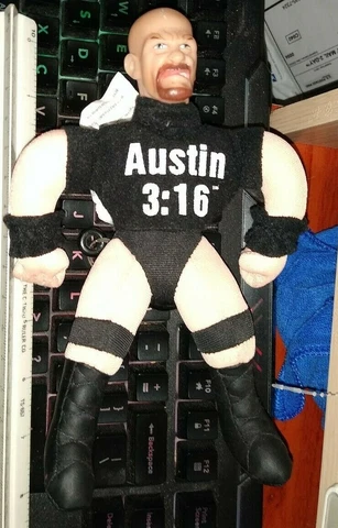 Stone Cold Steve Austin Keyring Plush Soft clip on Toy 3:16 Retro 1999 7" seepic Cover