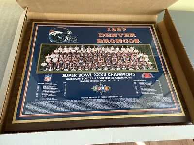 Denver Broncos Super Bowl Champions XXXII 1997 placa de pared foto del equipo 16 x 13 Foto 1 de 4