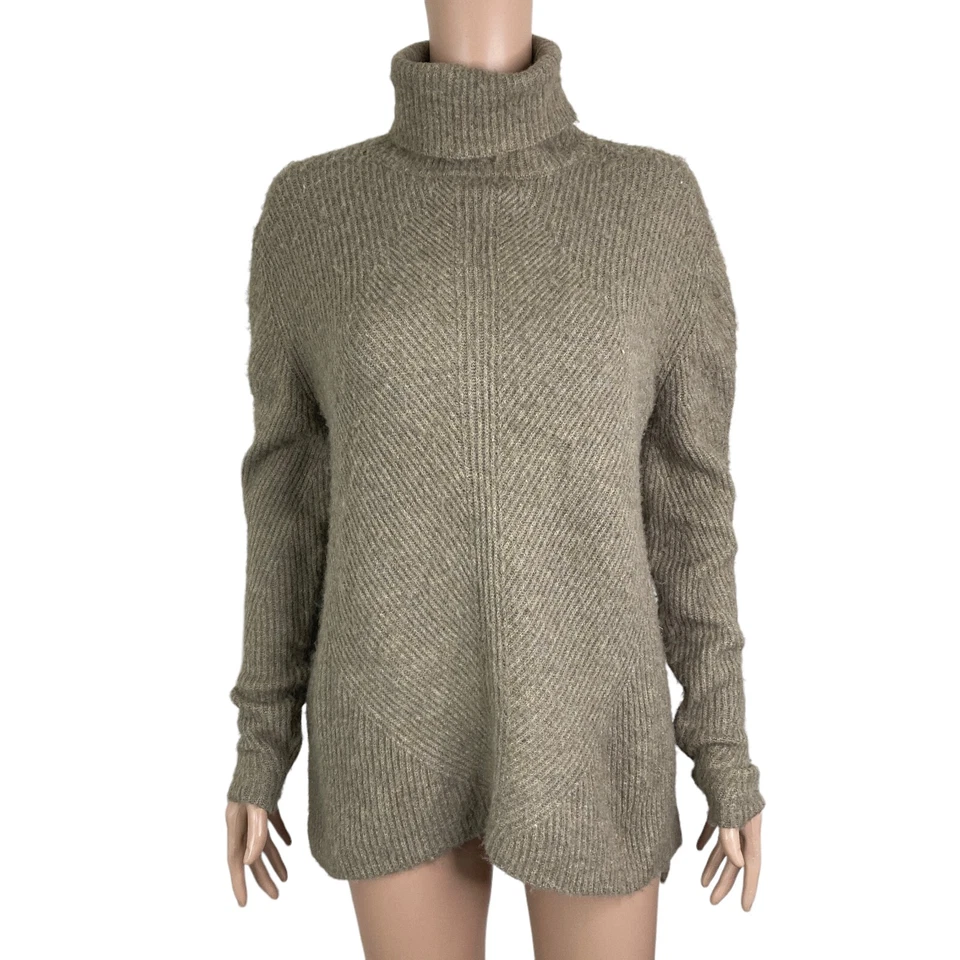 Suéter Sweet Romeo Para Mujer XS Gris Acanalado Pullover Gran Tamaño Cuello Alto Foto 1 de 4