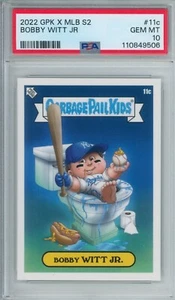 2022 Topps GPK x MLB secchio spazzatura bambini Bobby Witt RC TRUE NAME SP 11c PSA 10 - Foto 1 di 2