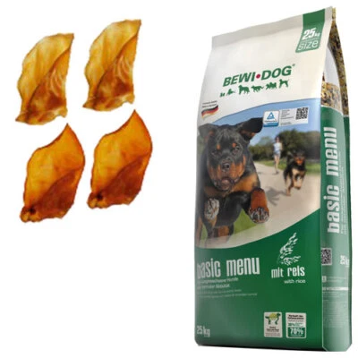 25 kg Bewi Dog Basic Menu + 4 Rinderohren - Bild 1 von 2