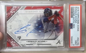2018 Topps Diamond Icons Ronald Acuna Jr Red Auto /5 PSA 9 🔥 Rookie