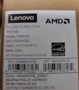 Lenovo IdeaPad Flex 5 14" FHD 2-in-1 Touch Laptop, AMD R3 4300U, 4GB, 128Gb - BN - Picture 1 of 3