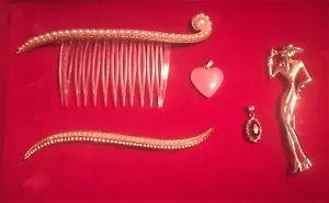Vintage Mid-Century Piece - Hair Comb, 2 Broaches, Small Pendants CHOICE OF ONE - Picture 1 of 2
