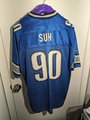 Ndamukong Suh #90 NIKE NFL Detroit Lions Jersey Sz XXL Blue Football EUC Cover