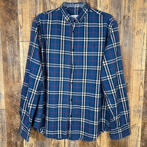 BURBERRY London England Shirt Men’s XL Long Sleeve Blue Dress Casual - Picture 1 of 11