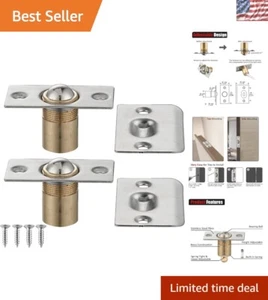 2-Pack Adjustable Stainless Steel Closet Door Ball Catch with Strike Plate - Picture 1 of 11