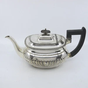 Tetera John Pound & Co London Plateado Medio Acanalada Ridge Victoriana 19c - Imagen 1 de 11