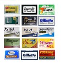 85 Double Edge blade sampler Gillette Feather Astra Derby Minora Bic Personna 