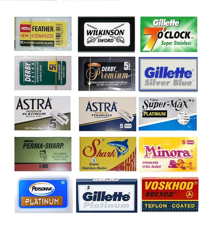 Muestreador de hojas de doble filo 85 Gillette Feather Astra Derby Minora Bic Personna  Foto 1 de 1