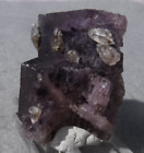 Fluorite violette classique cave-in-rock avec cristaux de calcite Hardin Co, Illinois