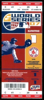 2007 World Series Game 1 Boston Red Sox Rockies Полный Билет Fenway Park - Изображение 1 из 2