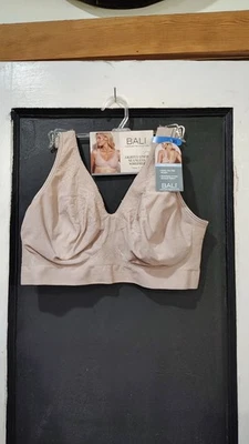 Sutiã feminino Bali comfort revolution bege sem fio tamanho XL novo com etiquetas - Imagem 1 de 4