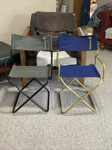 Vintage LaFuma France Pair (2) Folding Camping Beach Chair Canvas Lightweight - Picture 1 of 21