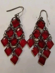 Pendientes colgantes araña rojo oscuro - Imagen 1 de 3